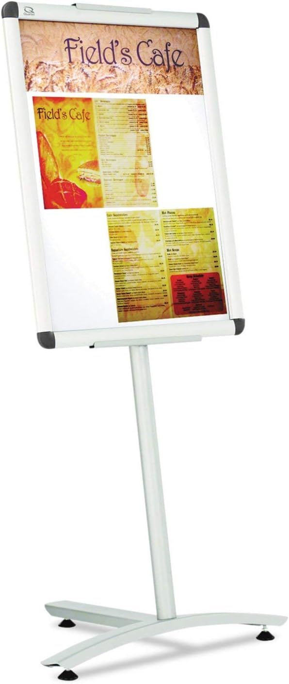 Quartet Improv Lobby Clip Frame Sign, 18 x 24 Inches, Aluminum Pedestal Base (LCF2418)