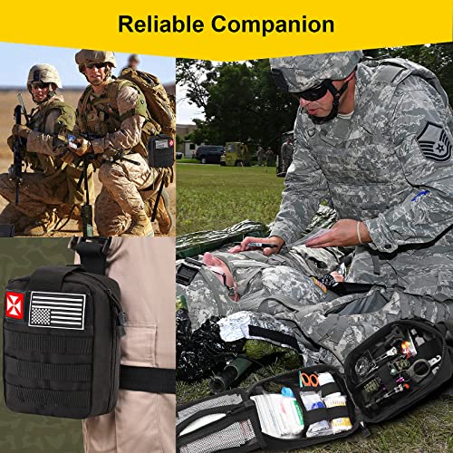 Survival First Aid Kit, 248PCS Survival Tools Camping Essentials Tactical Gear Emergency Trauma Medical Supplies Packed in...