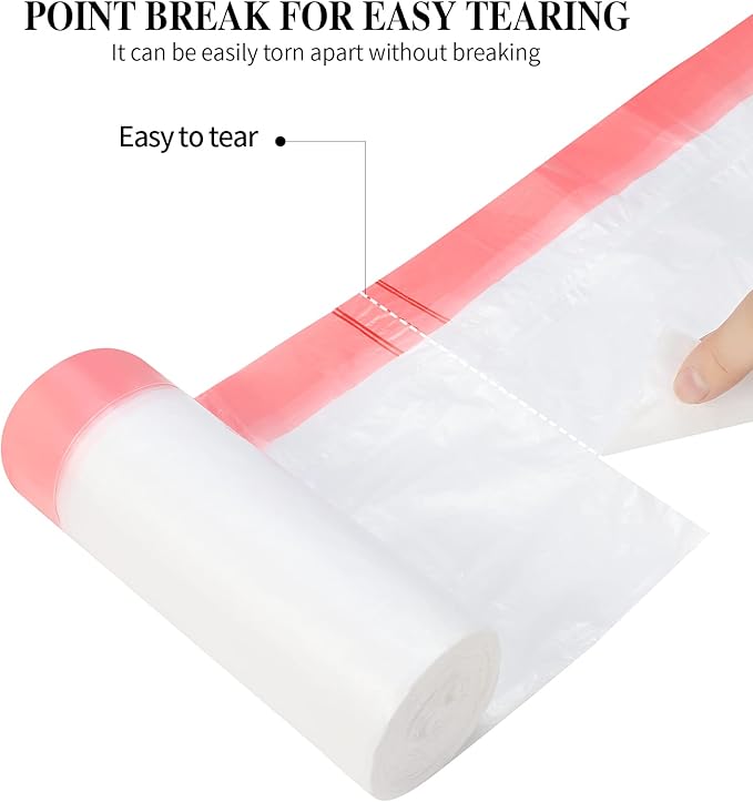 6Rolls Drawstring Small Trash Bags,4 Gallon Thicken Drawstring Small Garbage Bags for Kitchen,Bathroom,Bedroom,Home,Office Trash Cans，120 Counts (White)