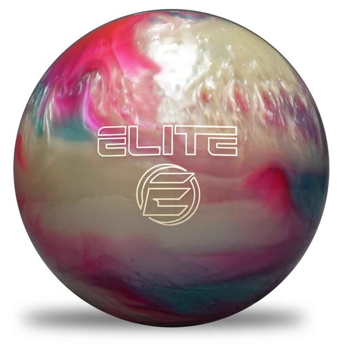 ELITE Pre-Drilled Star Polyester Bowling Ball - Great for Spare Shooting League Bowlesr or Straight Bowling - Perfect Gfit for Beginner Bowlers (12 Pound - Large Drilling, Pink/Sky Blue/White)
