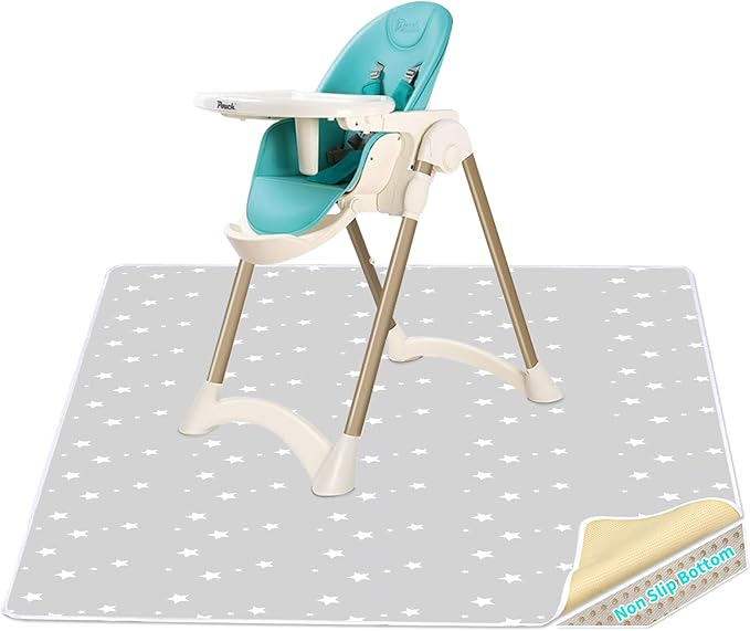 High Chair Splash pad, 51" 51 Non-Slip Waterproof Multi-Purpose Splash pad, Washable Splash pad for high Chair Floor Prote...