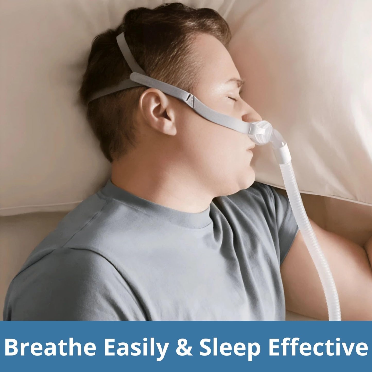 Nasal Pillow Assembly Kit for P10, Under Nose Pillow Supplies Includes Headgear, Tube and 3 Size Nose Pads