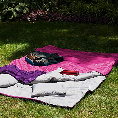 oaskys Double Sleeping Bag for Adults with 2 Pillows - Queen Size XL Waterproof Sleeping Bag for All Season Camping Hiking...