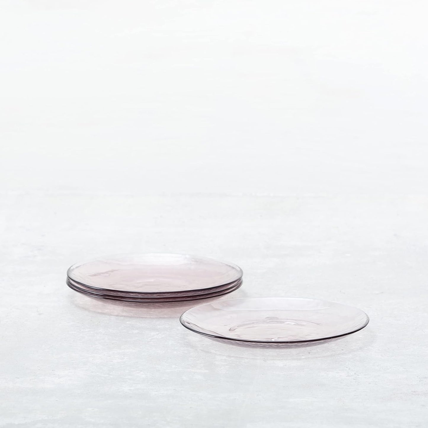 Fortessa Los Cabos Glass Dinnerware Collection, Salad Plate (Set of 4), 8 Inch, Pink