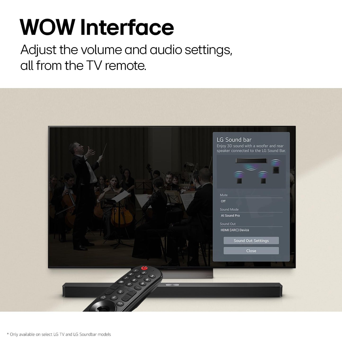 LG S40T 2.1 ch.Soundbar with Wireless Subwoofer, TV Synergy, Wow Interface, AI Sound Pro