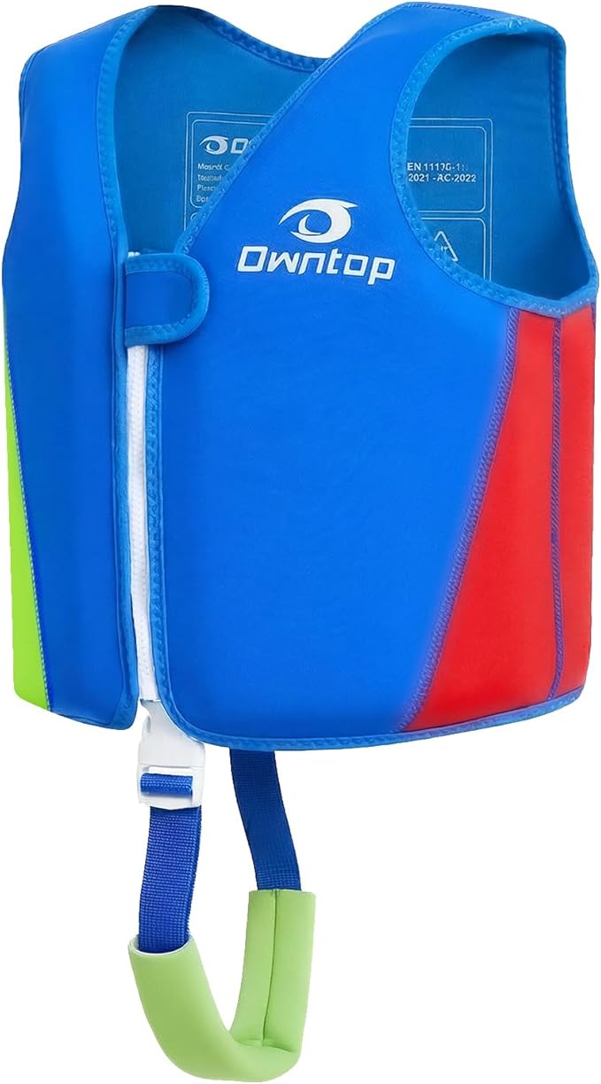 Owntop Kid Swim Vest Toddler Swim Vest with Adjustable Crotch Strap Toddler Floaties Boys Girls Buoyancy Aid for 30-40-50-...