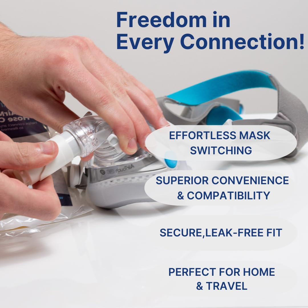 Snugell AirMini Pro Hose Connector – Compatible with AirMini Original Hose and Any 22mm CPAP Nasal or Full Face Mask – Travel-Friendly Adapter for AirMini Tubing – Durable and Easy to Use