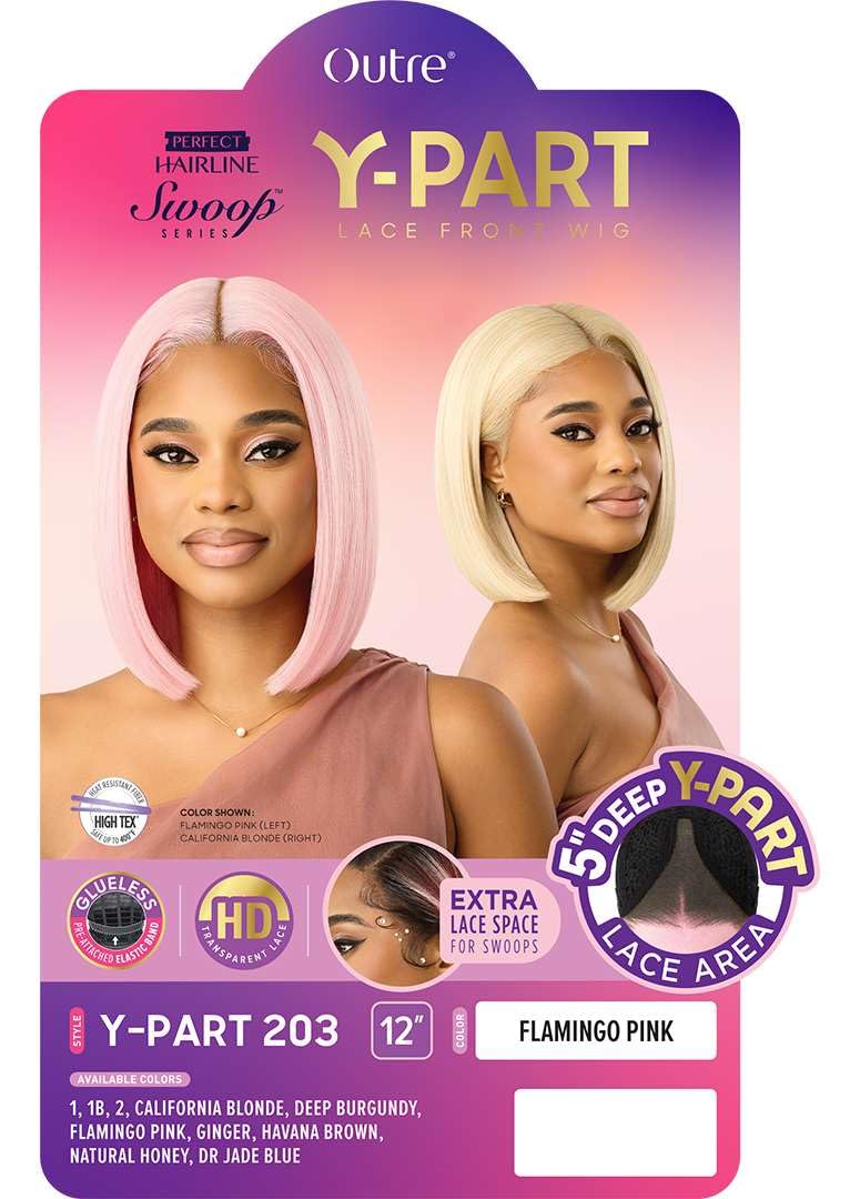 Outre Lace Front Wig - Perfect Hair Line - Swoop Series Y-Part 203 (JET BLACK 1)