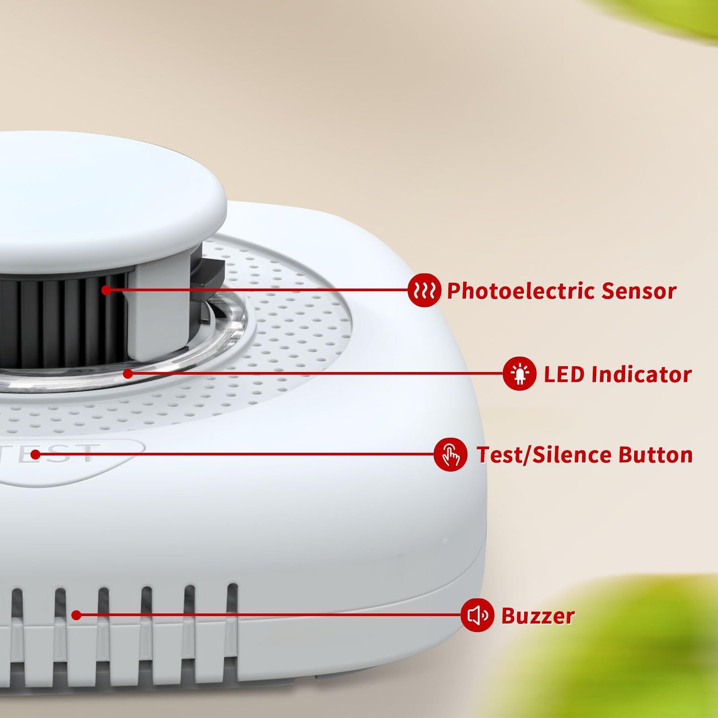 SHYEEH Smoke Detector, Fire Alarms Smoke Detectors, Smoke Alarm Battery Powered, Portable Smoke Detectors with LED Indicator, MY-S05, 4 Packs