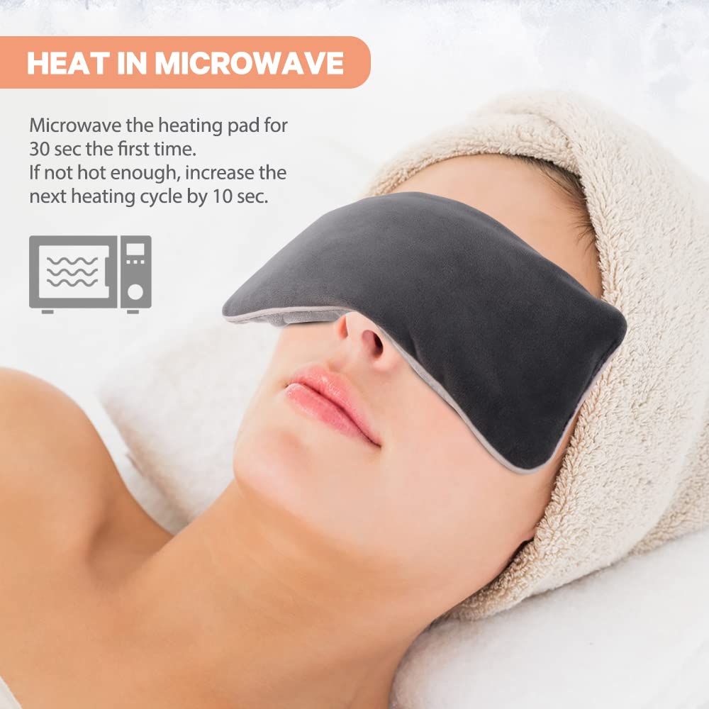 Comfheat Lavender Weighted Eye Pillow for Yoga, Microwavable Moist Heat Eye Compress Mask Pillow with Washable Cover for Relaxation, Sleeping, Meditation, Yoga, Spa, Migraine Relief