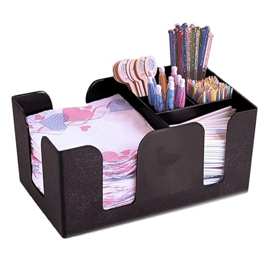 American METALCRAFT, Inc. BAR6 Plastic Bar Organizer with 6 Compartments, 9.5" L x 5.75" W, Black