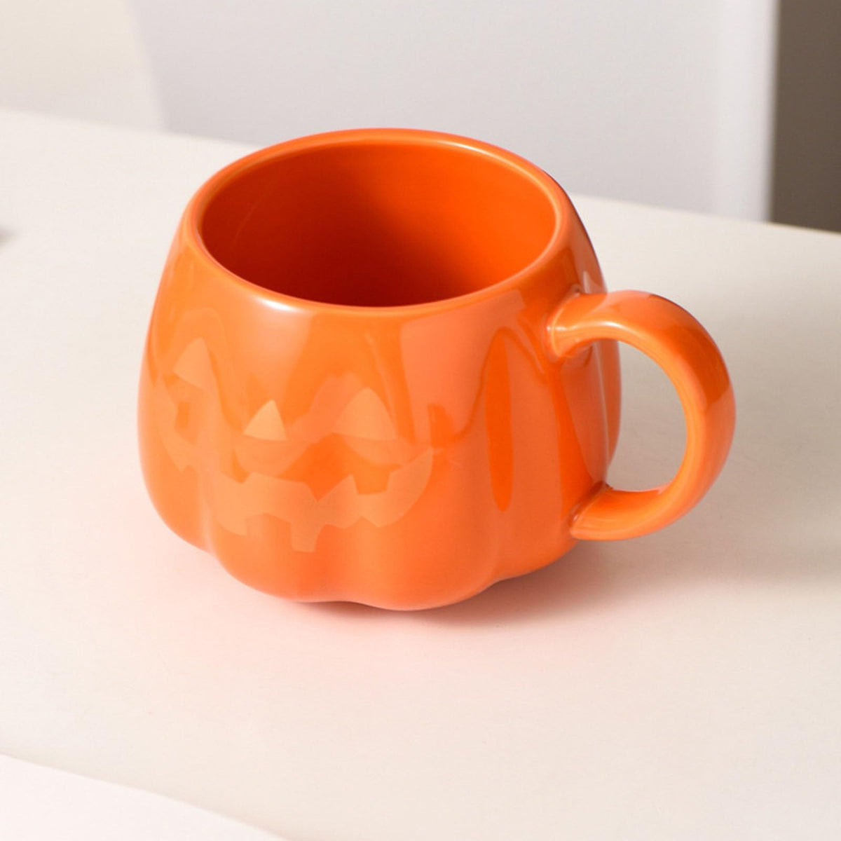 Halloween Pumpkin Mugs Coffee Mug Tea Cup Cute Expression Decorative Cups Birthday Tabletop Drinkware Gifts for Adults Kids Women (Orange1)