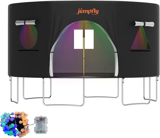 jumpfly 14FT Trampoline Tent for Kids(Tent Only),Fit for 6 Straight Poles Round Trampolines,Trampolien Shade Cover with LE...