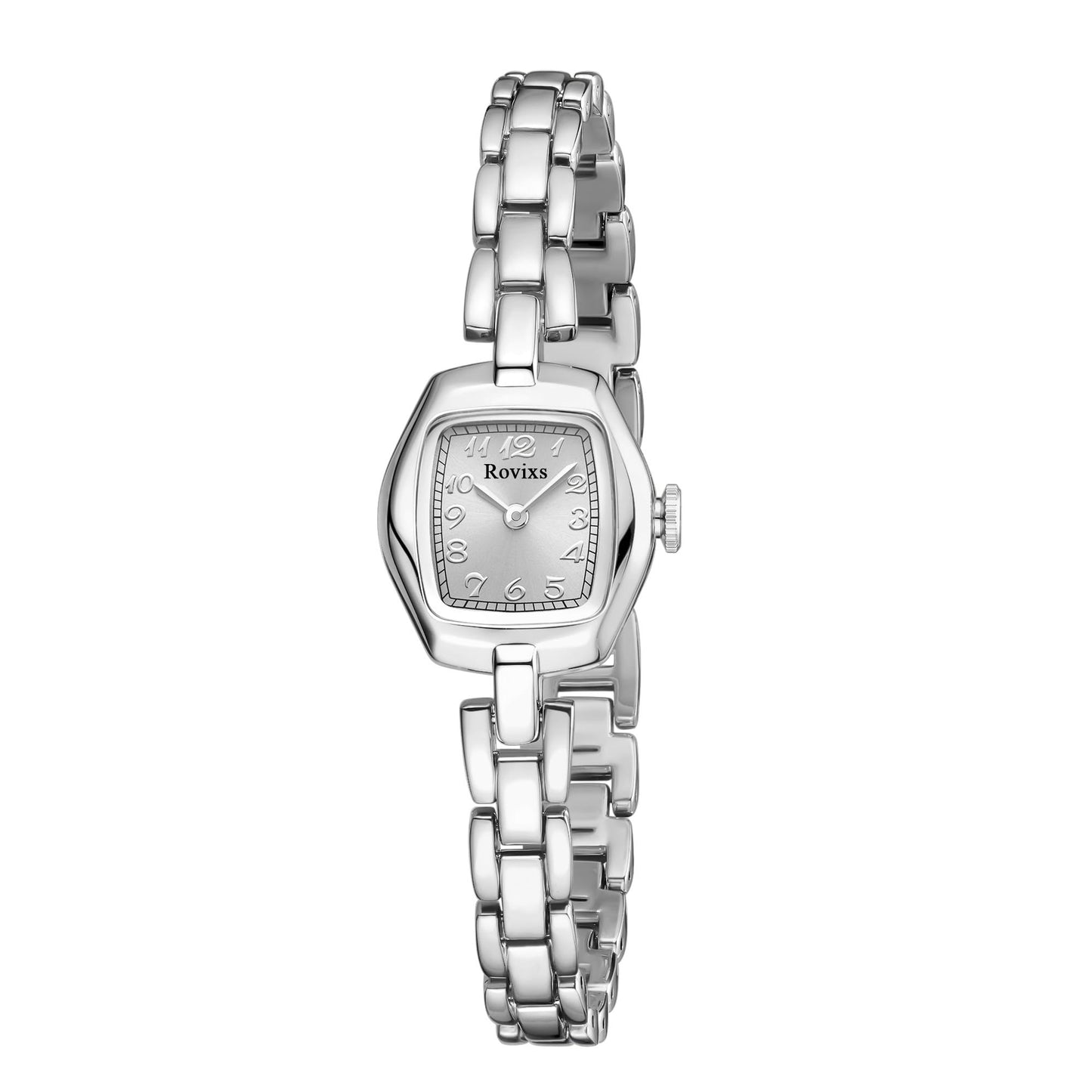Small Gold Women’s Watch, Vintage Luxury Design with Stainless Steel Bracelet, Water Resistant, Adjustment Tool Included (Silver)