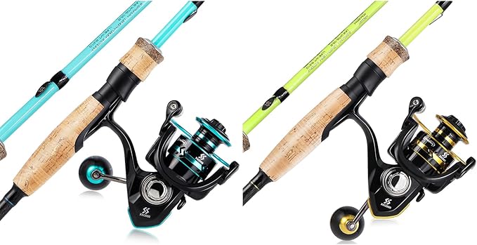 Sougayilang Fishing Rod and Reel Combo, Stainless Steel Guides Fishing Pole with Spinning Reel Combo for Saltwater and Fre...