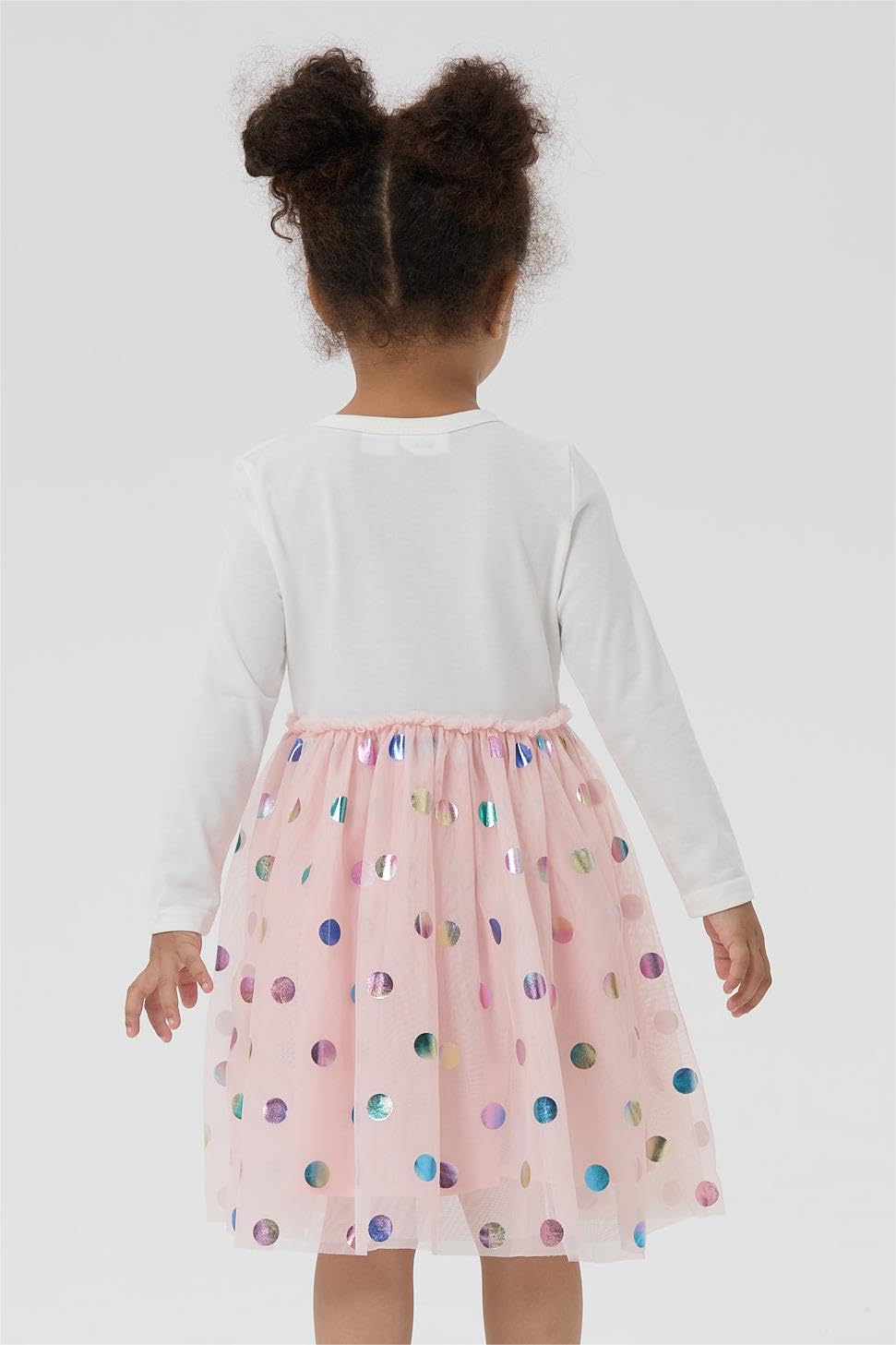 Disney Lilo & Stitch Dress Toddler Girls A-Line Long Sleeve Polka Dot Double-Layered Tulle Winter Fall Clothes Kids Birthday Gift Party Outfit 4-5T