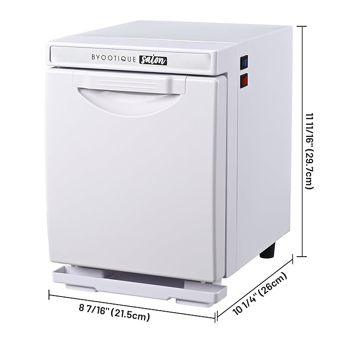 BYOOTIQUE 5L Small Hot Towel Warmer Cabinet,Professional Fast Heating Portable Mini Hot Towel Machine Barber Facial Spa Massage Beauty Hair Salon, White