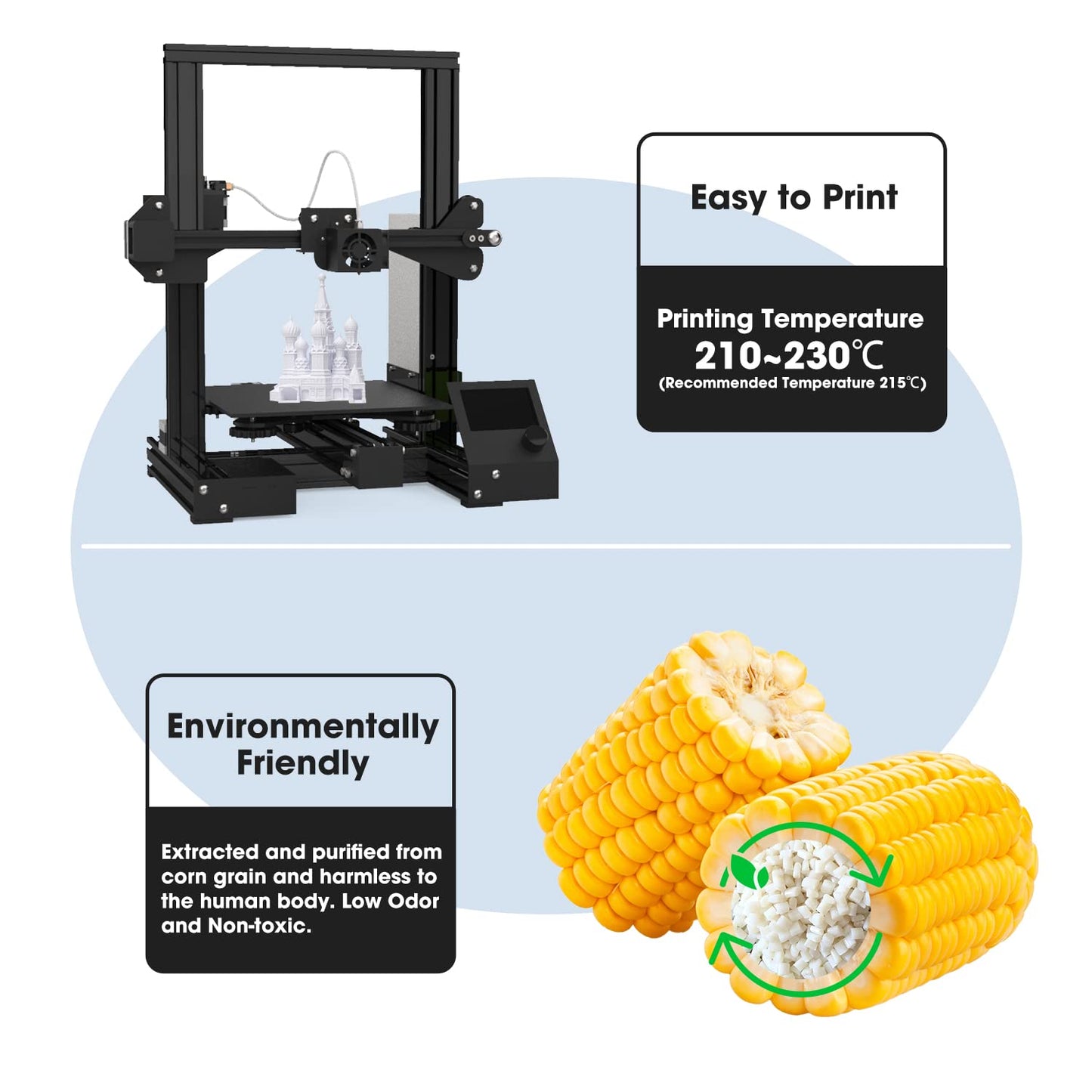 3DHoJor PLA Pro Filament 1.75mm Cold White,PLA Plus Filament, Odor Free, Clog Free 3D Printer Filament,1kg Cardboard Spool (2.2lbs), Dimensional Accuracy +/- 0.03 mm, Fit Most FDM 3D Printer