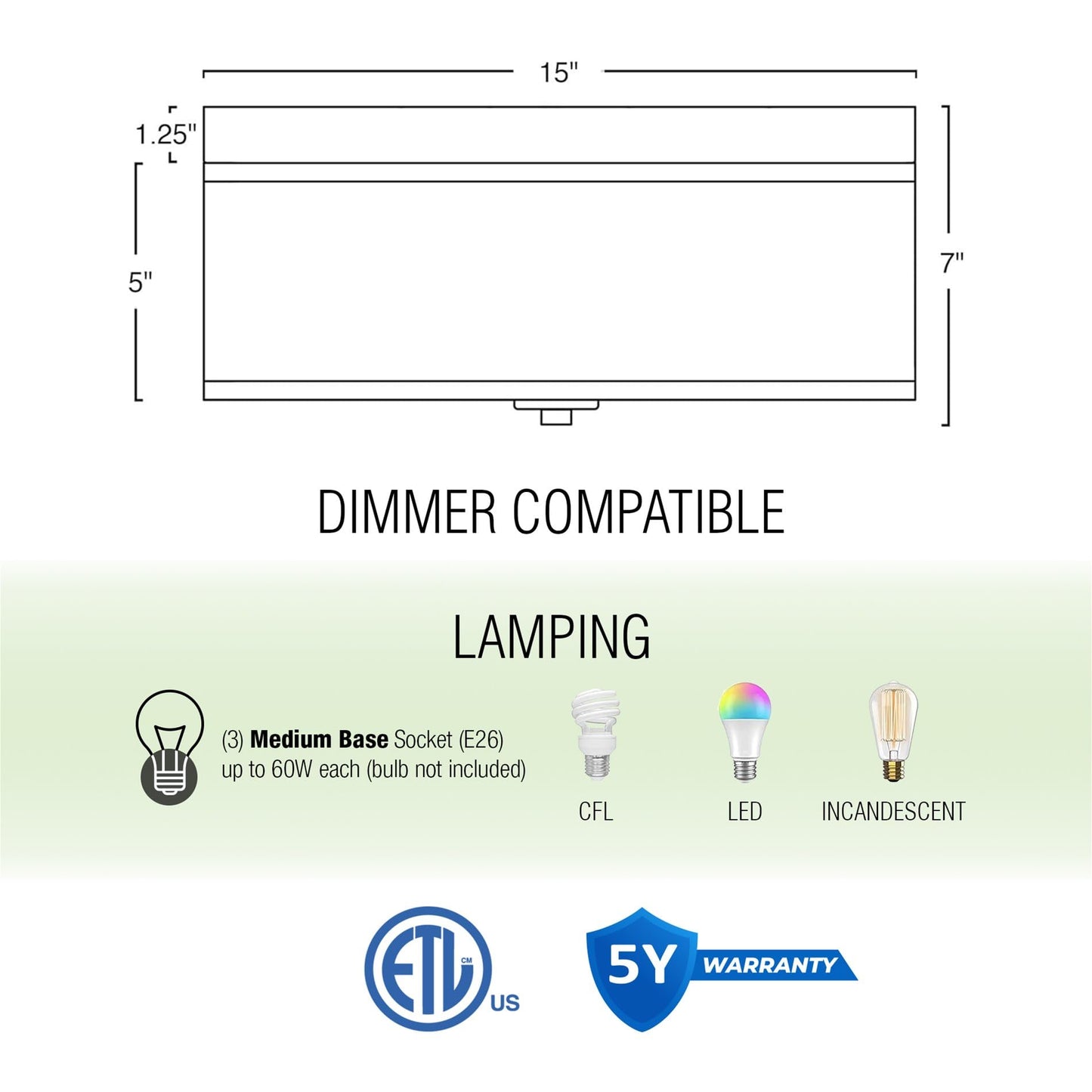 Kira Home Walker 15" Mid-Century Modern 3-Light Flush Mount Ceiling Light, Cream Fabric Shade + Round Glass Diffuser, Copper Bronze Finish