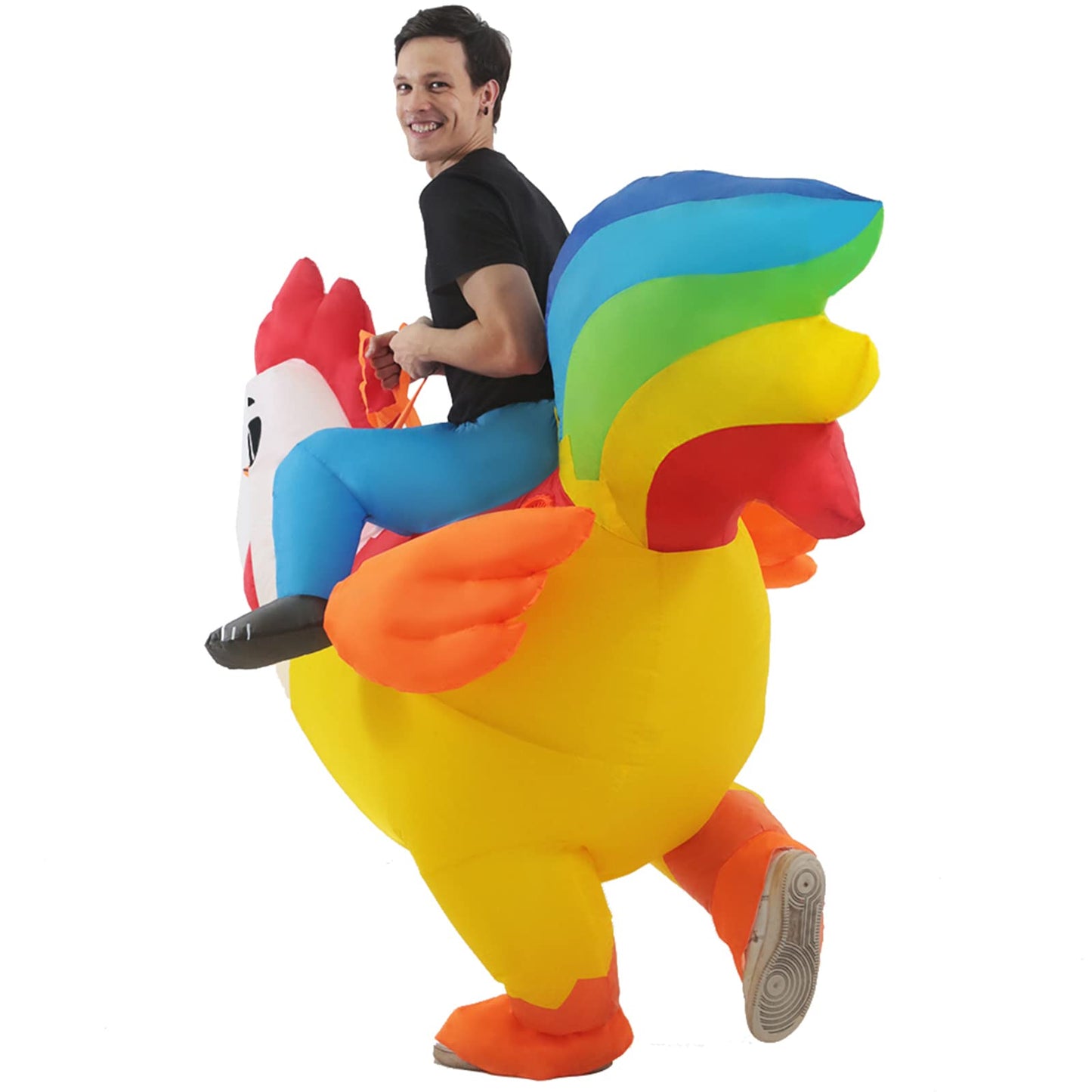 KOOY Inflatable Costume Adult, Chicken Costume, Inflatable Costumes Women Men, Ride On Rooster Costumes Fancy Funny Chicken Suit Blow up for Halloween Party