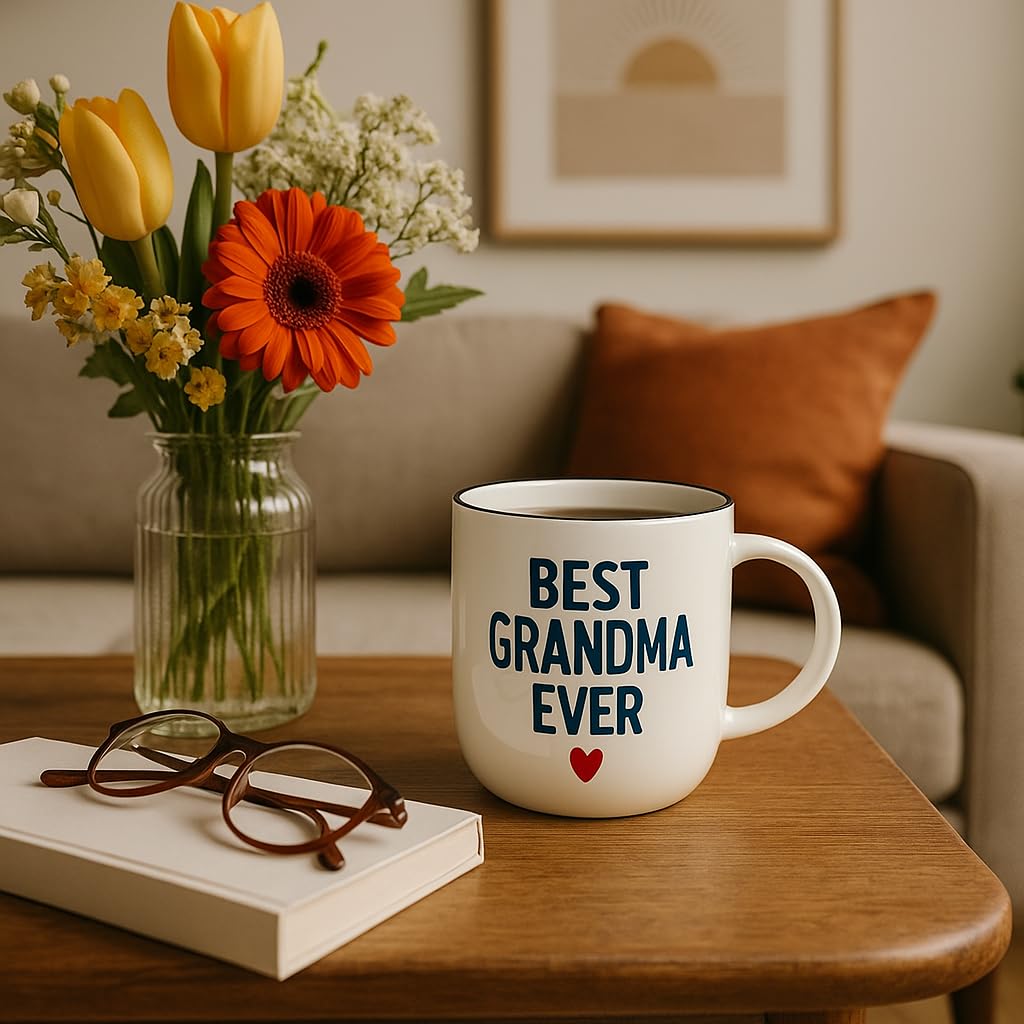 Triple Gifffted Worlds Best Grandparents Coffee Mugs for Grandma and Grandpa, Gifts Ideas From Grandkids, Grandchildren, New First Time Grandparent Announcement Christmas Valentines Day, Ceramic 380ml
