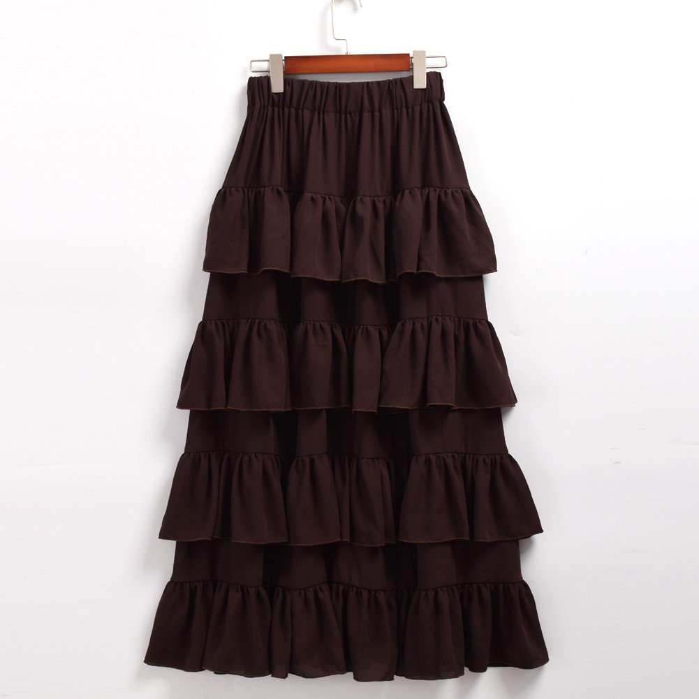 GRACEART Women's Victorian Steampunk Skirt - (Brown) Small