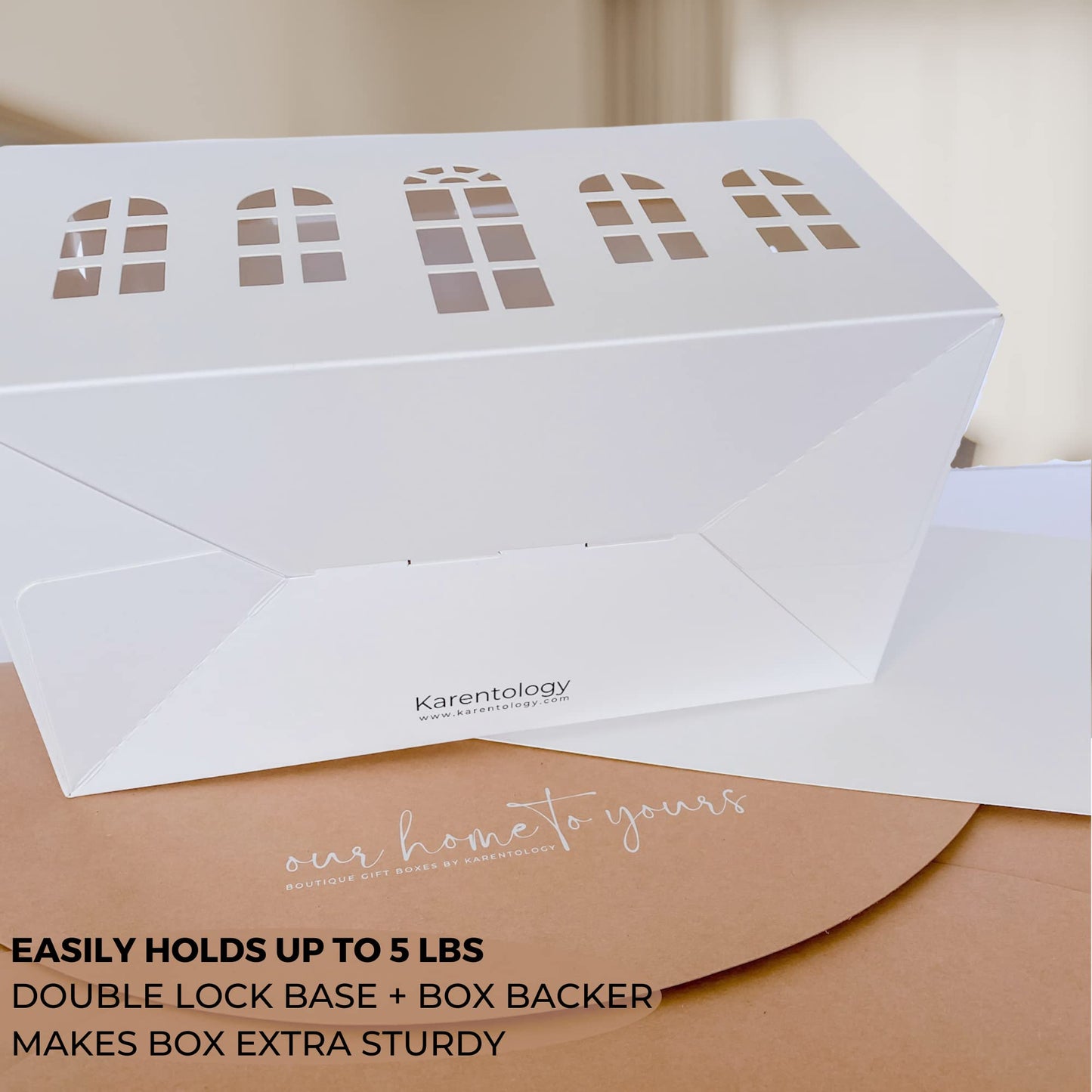 Karentology 10 Pcs Large Mansion House Shaped Gift Boxes for Treats, Dessert, Fancy Cookie, White Gable Bakery Packaging