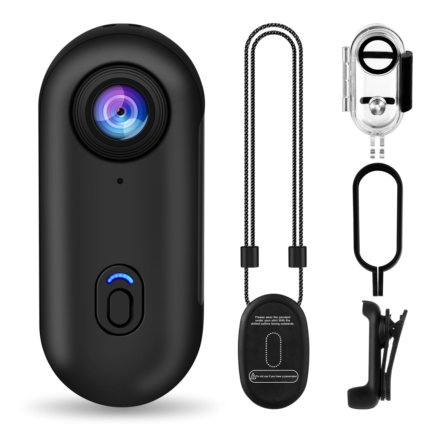 i3 4K Thumb Action Camera,Tiny Size, Mount Anywhere,Small Body Camera with Spring Clip,Portable Vlogging,Hands-Free POV Recordin