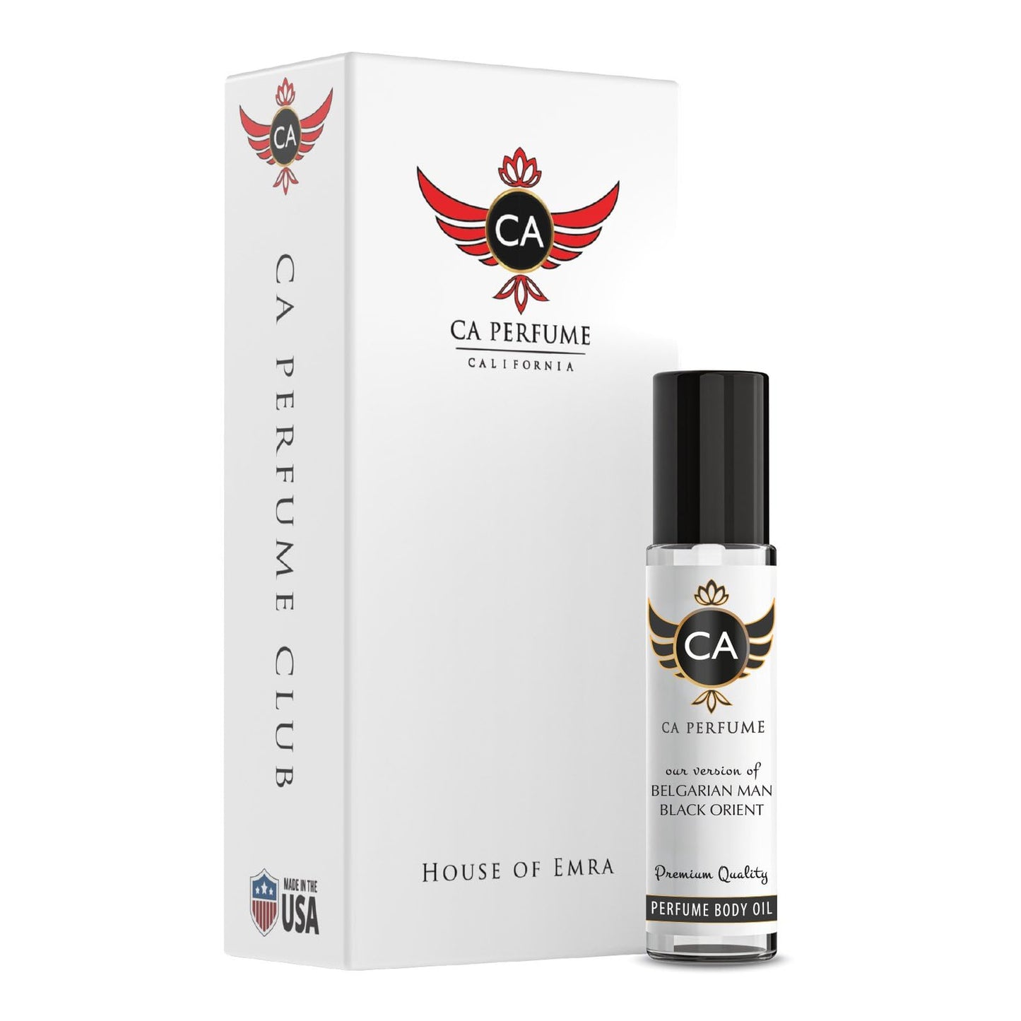 CA Perfume Impression of Belgarian Man Black Orient for Men Eau De Parfum Amber Woody Scent Long Lasting Cologne for Men Travel Size TSA Ready for Day and Night Wear 0.33 Fl Oz 10ml