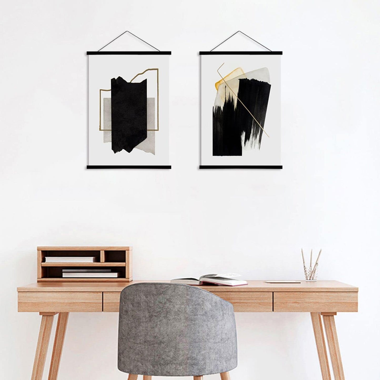 WITCOLOR Magnetic Poster Hanger Frame, Black Magnet Poster Frames 9x11 9x27 9x12 9x13 Poster Holder for Paintings, Photos, Maps, Scrolls, Picture, Canvas Works and Christmas Prints