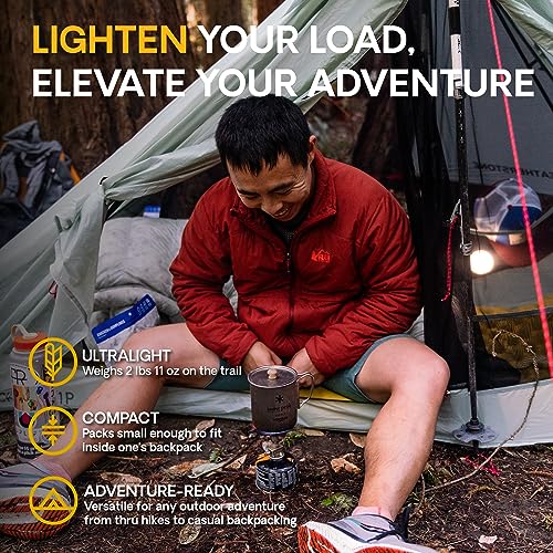 Featherstone Backbone Ultralight Tent for Backpacking, Camping, Thru Hiking - Trekking Pole Backpacking Tent - Waterproof,...