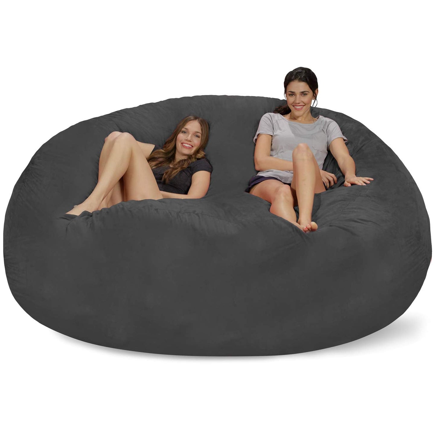 Chill Sack Bean Bag Chair Cover, 8-feet, Microsuede - Charcoal