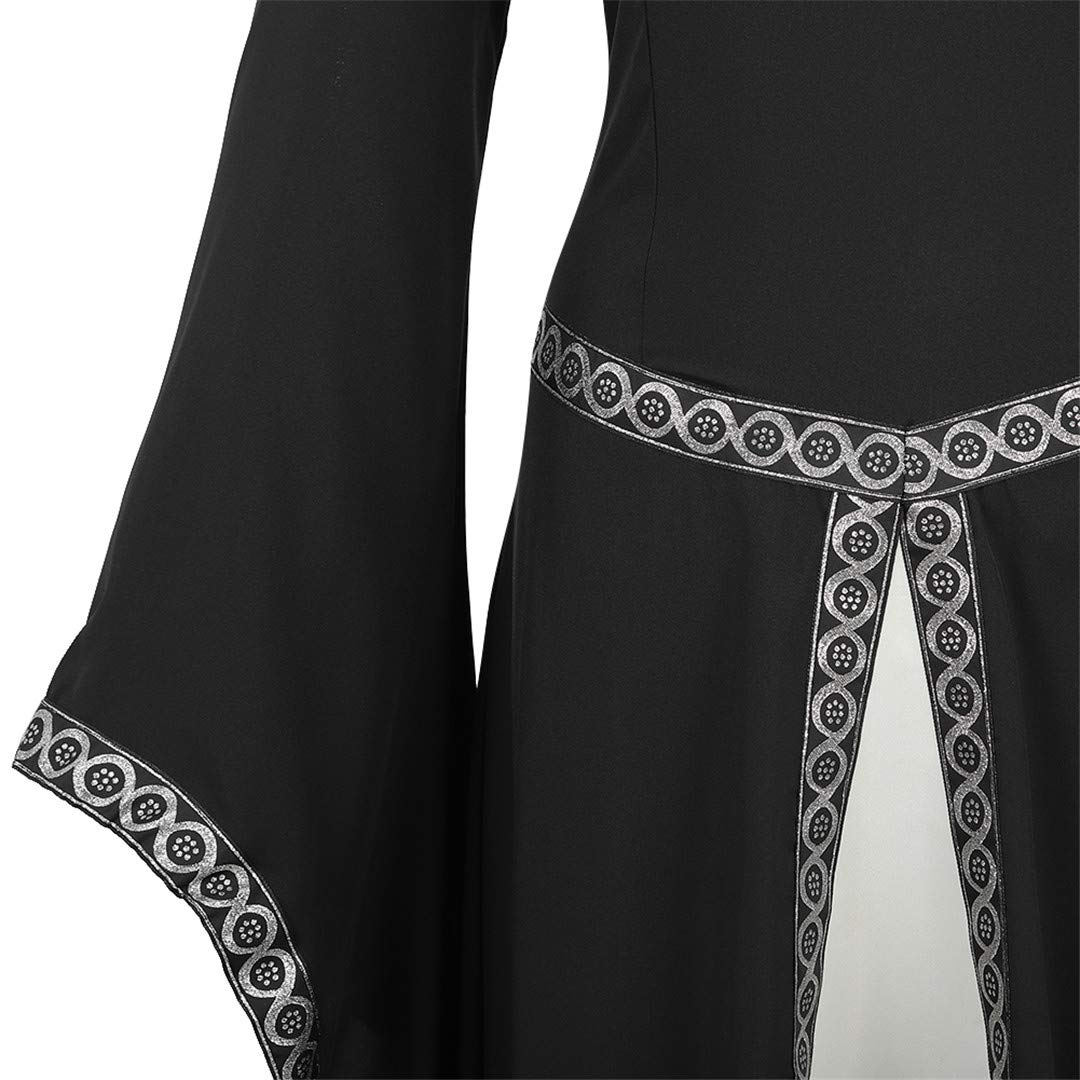Parlsdy Medieval Dress for Women Chemise Renaissance Dress Renaissance Costume Women Retro Gown Costumes Black-XL
