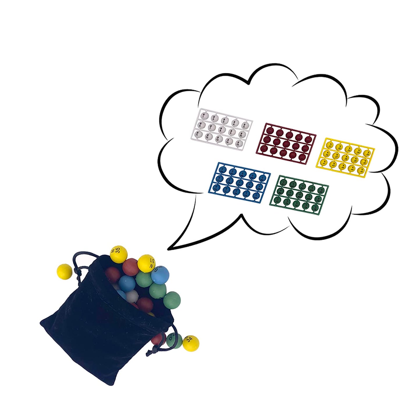 JUNWRROW Deluxe Bingo Game Set- 6inch Wheel Cage,500 Colorful Chips with a Bag,50 Bingo Cards,500 Sheets Paper Cards,75 Balls with a Bag,Master Board, Storage Bag -Ideal for Large Groups, Parties