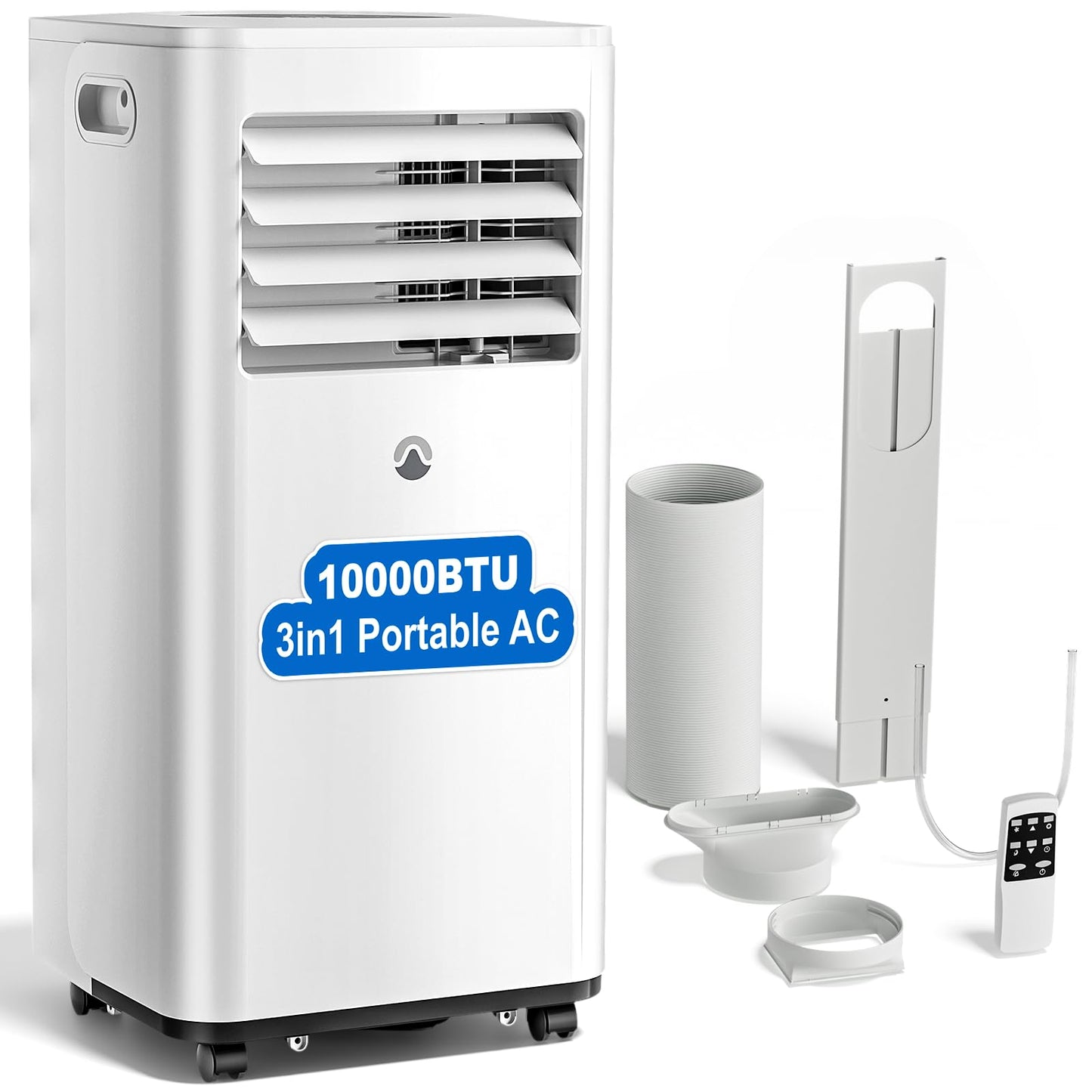 Portable Air Conditioner, 10,000 BTU Portable AC Unit for Room up to 450 Sq. Ft, 3 in 1 Small AC Unit with 24H Timer Smart Sleep Mode, Smart Stand up Air Conditioner for Bedroom Kitchen Garage