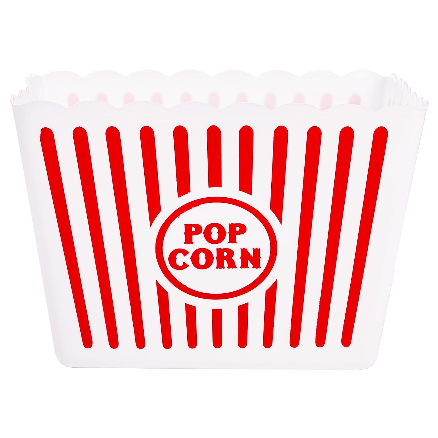 Bekith 6 Pack Plastic Popcorn Buckets Reusable, Large Popcorn Containers for Movie Night, 9" Square x 6" Tall