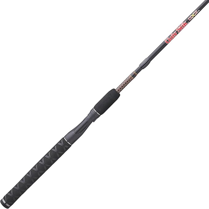 Ugly Stik 6’6” GX2 Spinning Rod, Three Piece Spinning Rod, 6-15lb Line Rating, Medium Rod Power, Moderate Fast Action, 1/...