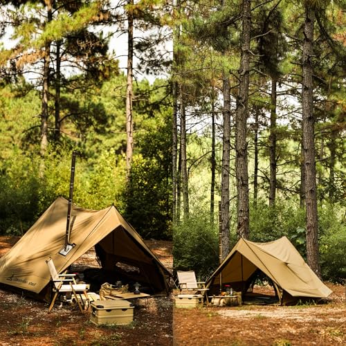 Hot Tent with Stove Jack – 4 Season Waterproof & Windproof Shelter for 1–4 People, Lightweight for Camping, Hiking, Huntin...