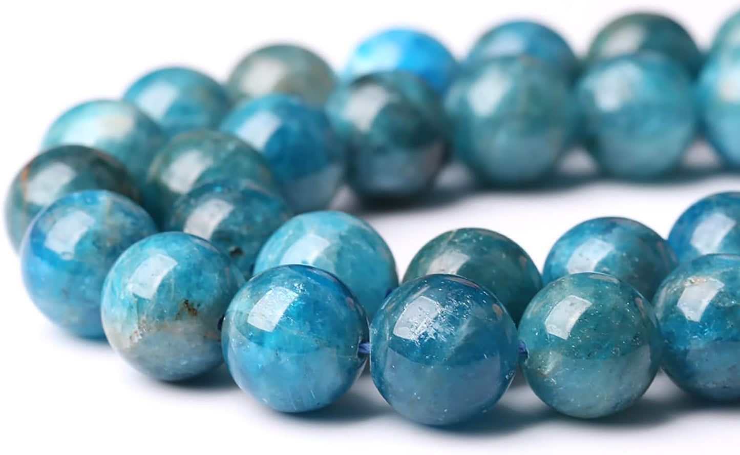 90PCS 4mm AAA Natural Blue Apatite Stone Beads Gemstone Round Loose Spacer Beads for Jewelry Making DIY Bracelet Necklace 15"