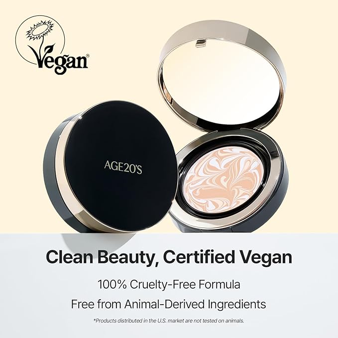 [NEW] AGE20'S Signature Essence Pact | 25N SAND | Vegan Korean Cushion Foundation | Pack of 1 | Cream Foundation, Dewy & Glow Finish, Natural Coverage, SPF 50+
