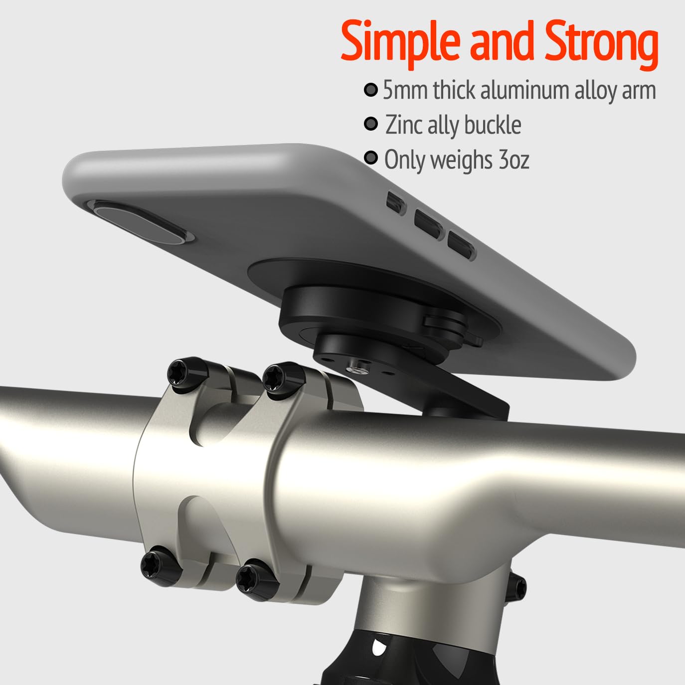 Sincetop Bike Phone Mount, Mountain Bicycle Stem Phone Holder - Secure Lock & Quick Release, Robust Aluminum Handlebar Phone Mou