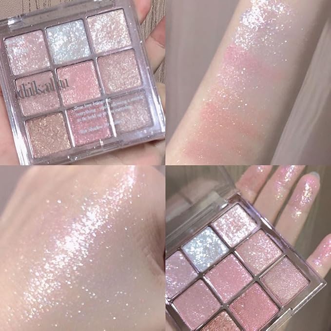 Kayswang 9 Colors Glitter Eyeshadow Makeup Palette, Eye Shadow Powder，Matte High Pigmented Colorful,Creamy Texture, Long LastingEyeshadow Powder Cosmetics,Natural Waterproof (17#)