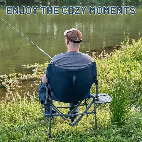 TIMBER RIDGE Aluminum Camping Directors Chair with Side Table Pocket, Portable Folding Heavy Duty Lawn Chair for Fishing T...