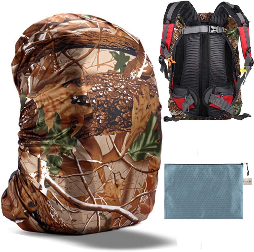 Evotopf Waterproof Backpack Rain Cover with Anti Slip Buckle Strap for Camping, Hiking, Traveling, Hunting, Biking, 15-80L
