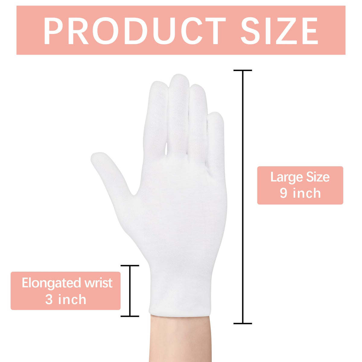 36 Pcs White Cotton Gloves for Dry Hands Sleeping, Men&Women Soft Sleep Gloves for Eczema and Moisturizing Overnight, Stretchabl