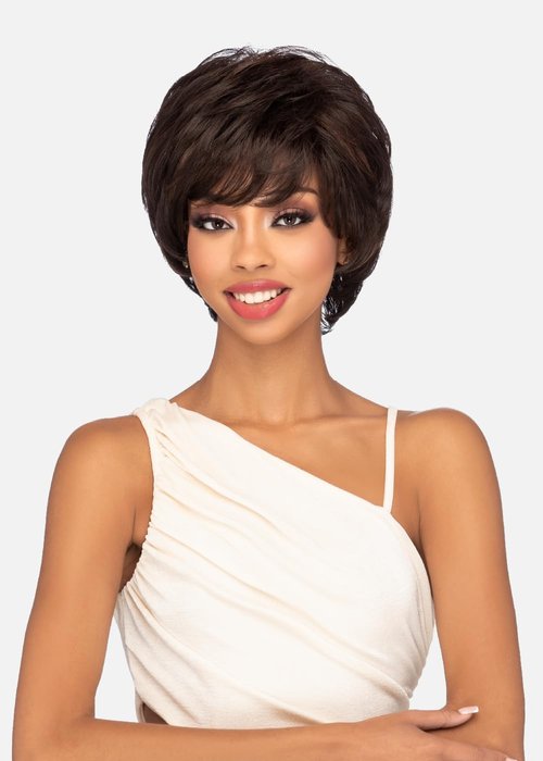 Vivica A. Fox HMB-JAI, Handmade & Hand-tied Wig, Supreme Human Hair Blend, Color 2 Dark Brown
