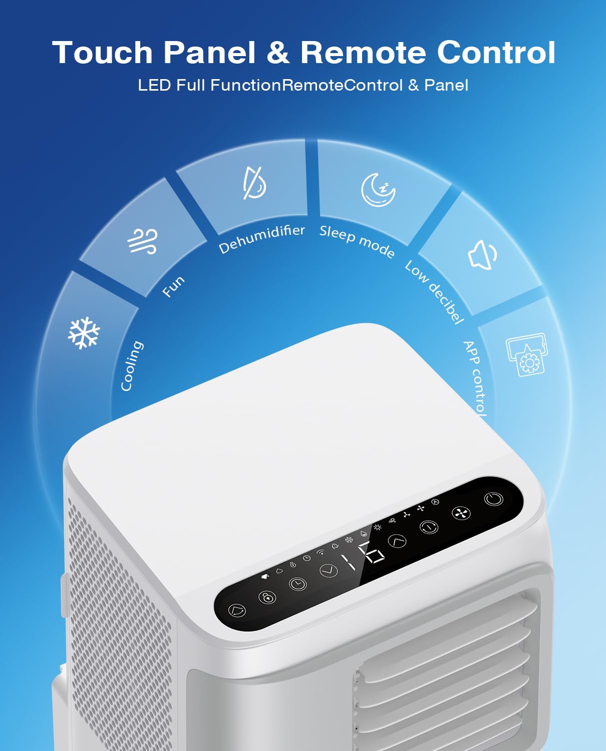 16000 BTU Portable Air Conditioners for Large Rooms up to 750 Sq. Ft., 5-in-1 Smart AC with WiFi App, Remote Control, Fast Cooling, Dehumidifier, Sleep Mode, 24H Timer & Window Kit