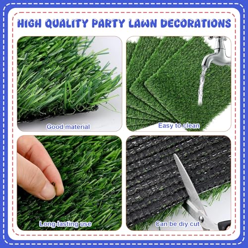 24 Pcs Baseball Party Table Decorations Kit Include Artificial Grass Mats 1.97 Inch Baseballs Baseball Bats Blue Caps for ...