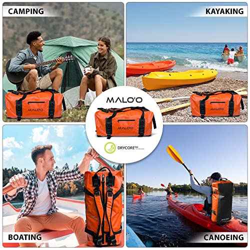 Malo'o Airtight Waterproof Adventure Duffle - Ideal for Kayaking, Camping, Beach, Fishing, Boating, Hiking - Water-Tight Zipper