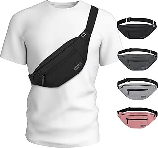 MAXTOP Large Crossbody Fanny Pack with 4-Zipper Pockets,Gifts for Enjoy Sports Festival Workout Traveling Running Casual H...